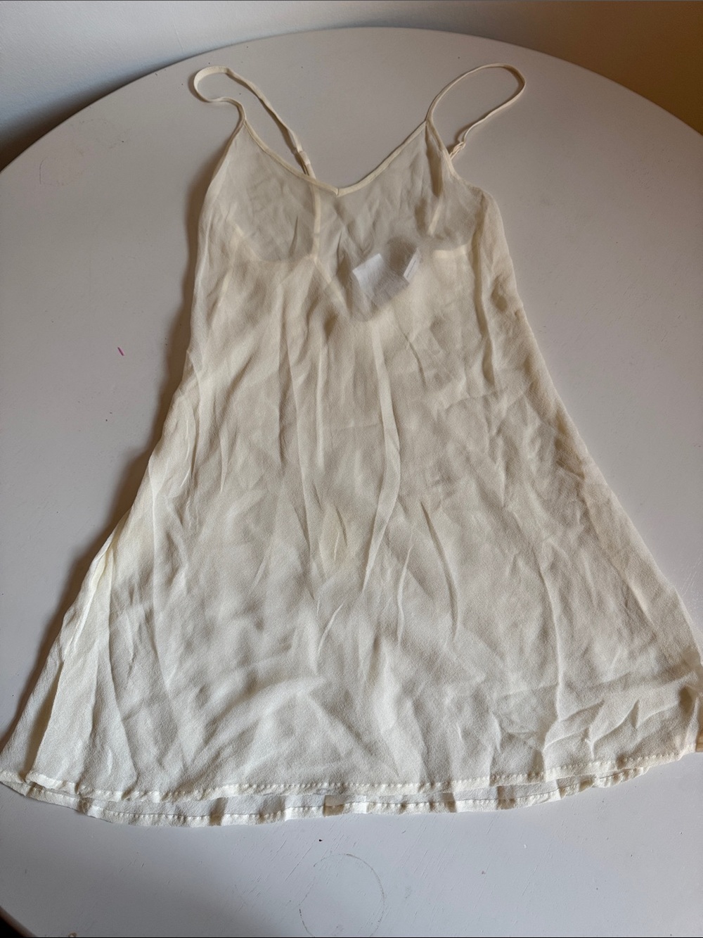 RARE Mary Green Vintage Cream Silk Chemise with Adjustable Straps